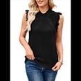 thumbnail image 3 of Suéter Sin Mangas para Mujer, Cuello Alto, Punto , Flecos, Mangas , Estilo Bohemio, Moderno, Color Negro, Talla XL, 3 of 10