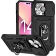 thumbnail image 1 of Armor Case for iPhone Stand with Slide Camera Cover & Kickstand Military Grade Heavy Duty Protective with Magnetic Holder for iPhone11PRO MAX(Black), 1 of 4