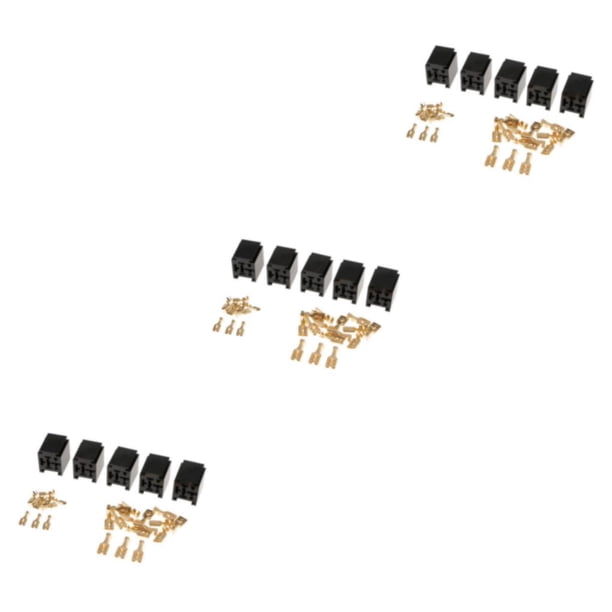 Riwesomey 5Pcs 80A Relay Connector 4-Pin Mounting Base Socket Holder Terminals + Type1 NO1