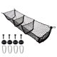 thumbnail image 1 of Organizador de 3 bolsillos para red de carga, red de almacenamiento de malla negra con 4 ganchos de metal, red de carga resistente para SUV, coches, 47,2 x 12 pulgadas, 1 of 5