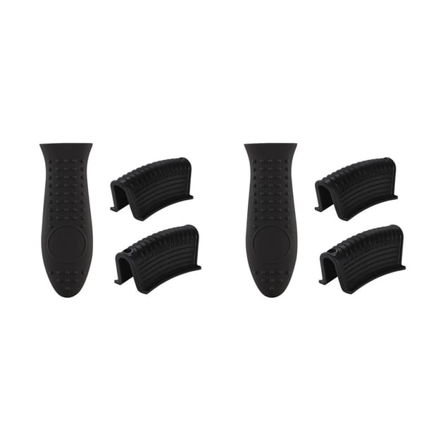 Bewildely 3 piezas de fundas de silicona para mango de olla, accesorios para utensilios de cocina, accesorio protector antideslizante, cubierta térmica de Negro 2piezas Bewildely CBP457884