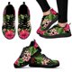 thumbnail image 1 of Zapatillas de deporte casuales con cordones de malla para mujer, zapatos de moda con diseño de hibisco rojo y plantas tropicales, para otoño, para caminar y niñas., 1 of 6