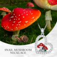 thumbnail image 6 of Snail Mushroom Necklace for Women, 925 Sterling Silver Red Mushroom necklace with Heart May Birthstone Snail Mushroom Pendant Anniversary Birthday Christamas Gifts for Women/Mom/Wife, 6 of 7