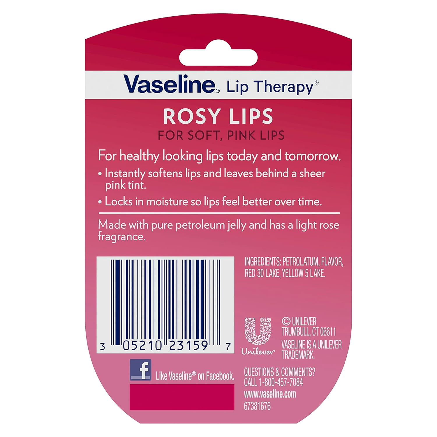 Vaseline Lip Therapy Lip Balm Mini, Rosy Lips | Lip Repair In A Container For Cracked, Dry Lip | Travel Size 0.25 Oz (Pack Of 6).