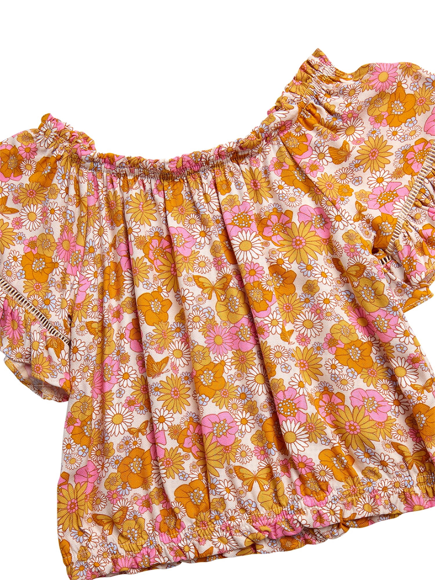 Jessica Simpson Girls' Off The Shoulder Blouse with Ruffle Sleeves, Sizes 4-16