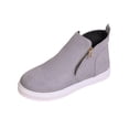 thumbnail image 2 of Willtoo Womens Side Zip High Top Slip On Trainer Lightweight Faux Suede Casual Non Slip Walking Shoes for Fall Winter Daily Shopping Commute, 2 of 5