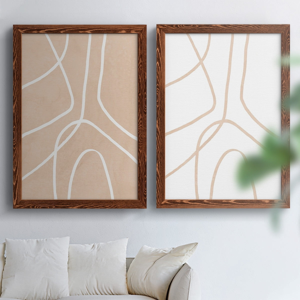 Clean Contour III - Premium Framed Canvas 2 Piece Set - Ready to Hang