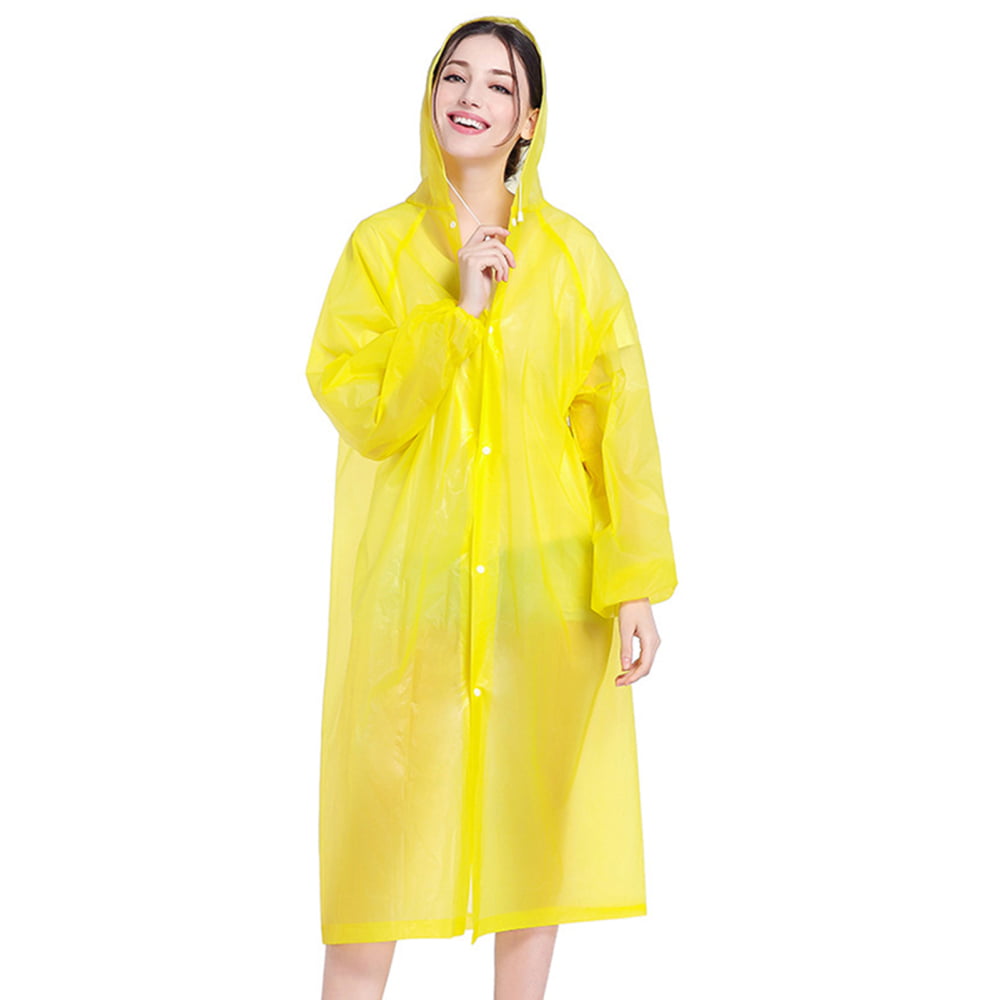 Rain Coat PEVA Rain Poncho for Women and Men Emergency Rain Gear Jacket ...