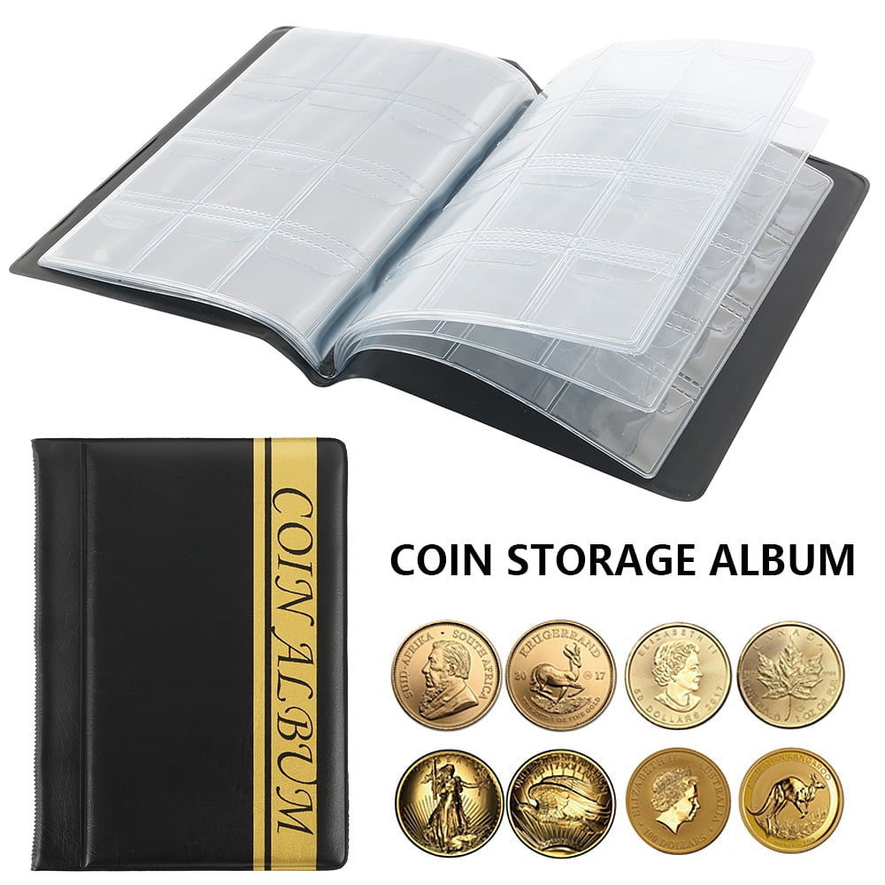 HOTBEST 120 Pockets Coin Storage Album Coin Collection Holders Book for