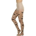 thumbnail image 3 of ToBeInStyle Women's Heart Print Spandex Pantyhose - Beige/Black - One Size, 3 of 5