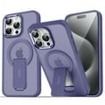 thumbnail image 1 of For Magsafe Magnetic Stand Invisible Support Phone Case for iPhone 16 15 14 11 12 13 Pro Max Plus Hard Anti-fall Matte Back case Dark purple For iPhone 14 ProMax, 1 of 6
