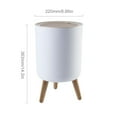 thumbnail image 6 of Wooden High Foot Trash Can For Bathroom Creative Kitchen wastebin with Press Cover Living Room Toilet Garbage container, 6 of 8