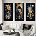 thumbnail image 1 of Designart "Geometry of Consciousness Contemporary Art I" Modern Geometric Framed Wall Art Set Of 3 - Gold Abstract Geometric Frame Gallery Wall Set For Home Decor, 1 of 6