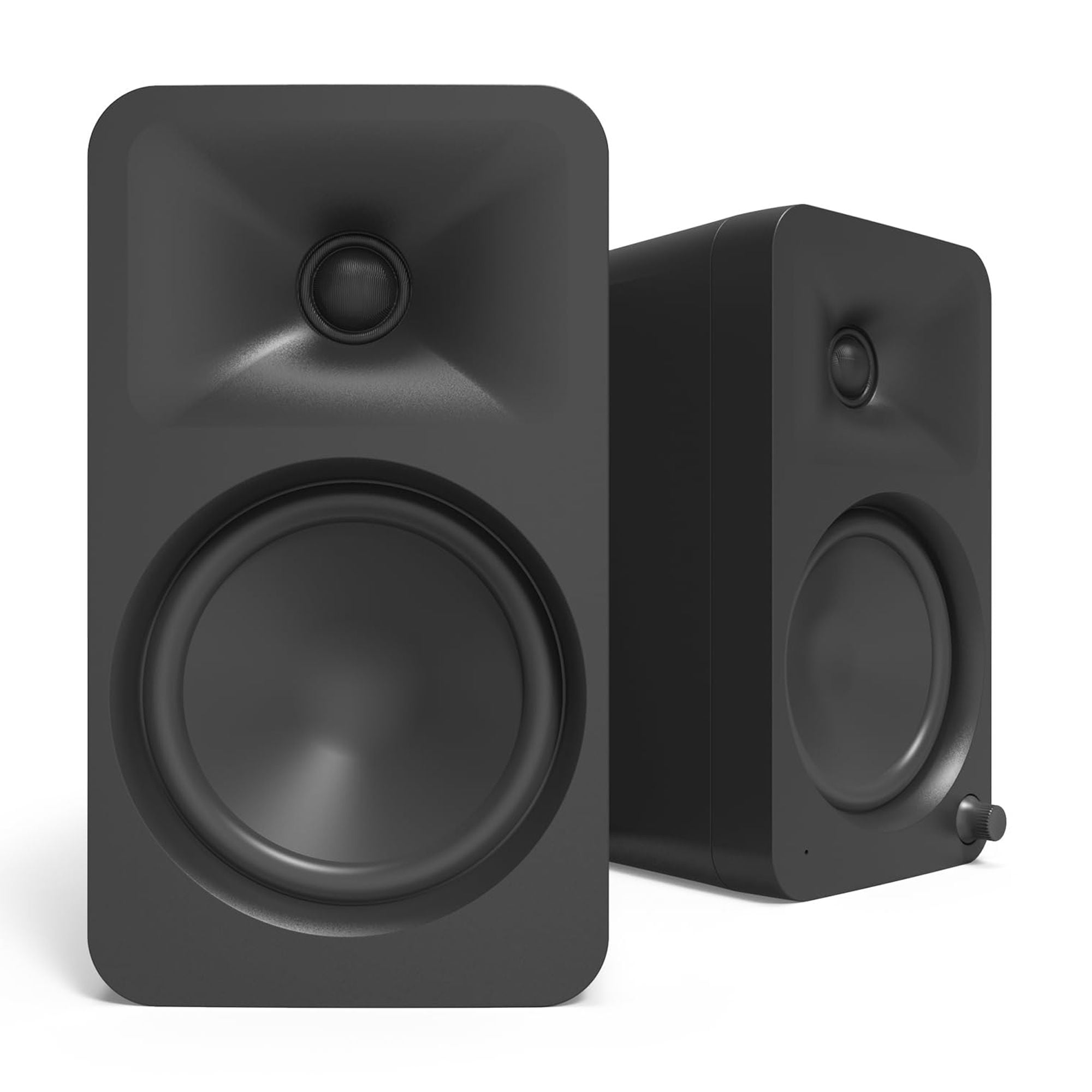 Kanto ORA4MB Pro Audio Bluetooth Desktop Speakers with a Kanto SUB8VMB Sealed Powered 8" Subwoofer and Kanto S6 Angled Desktop Speaker Stands for Large Speakers (2024)