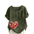 thumbnail image 1 of Camisetas de Manga Corta para Mujeres, Camiseta de Manga Corta Impresa Casual Hecha de 95% Poliéster 5% Spandex para Todas las Estaciones, Camisetas de Manga Corta para Mujeres, 1 of 3