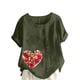 thumbnail image 1 of Camisetas de Manga Corta para Mujeres, Camiseta de Manga Corta Impresa Casual Hecha de 95% Poliéster 5% Spandex para Todas las Estaciones, Camisetas de Manga Corta para Mujeres, 1 of 3