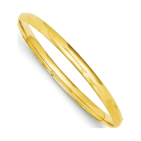 Designer 14K Yellow Gold 3/16 High Polished Hinged Bangle Bracelet (Length=7) (Width=5) Made In United States -Jewelry By Sweet Pea Creations