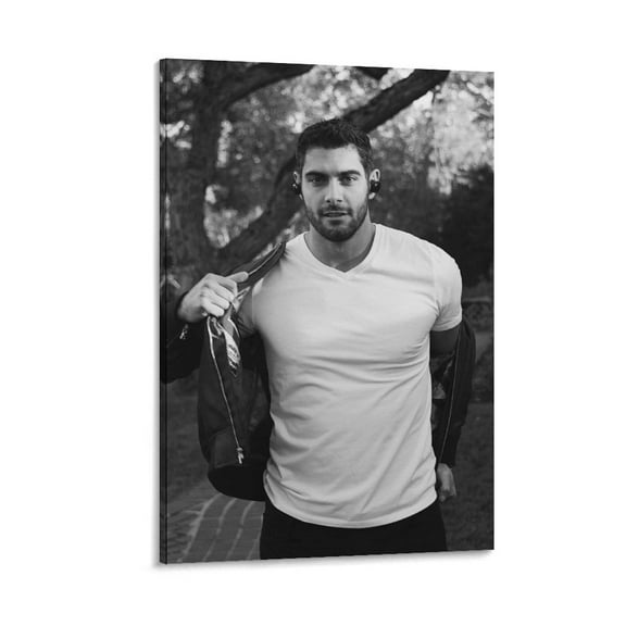 Football Player Jimmy Garoppolo Posters Posters Wall Art Painting Canvas Gift Living Room Prints Bedroom Decor Poster Artworks 12x18inch(30x45cm)