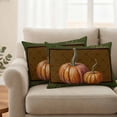 thumbnail image 2 of Orange Pumpkin Outdoor Waterproof Pillow Covers, Green Fall Thanksgiving Paisley Autumn Decorative Rectangle Throw Pillowcase Sofa Cushion Sham for Patio/Couch/Chair, 20"x12" 2 Pack, 2 of 8