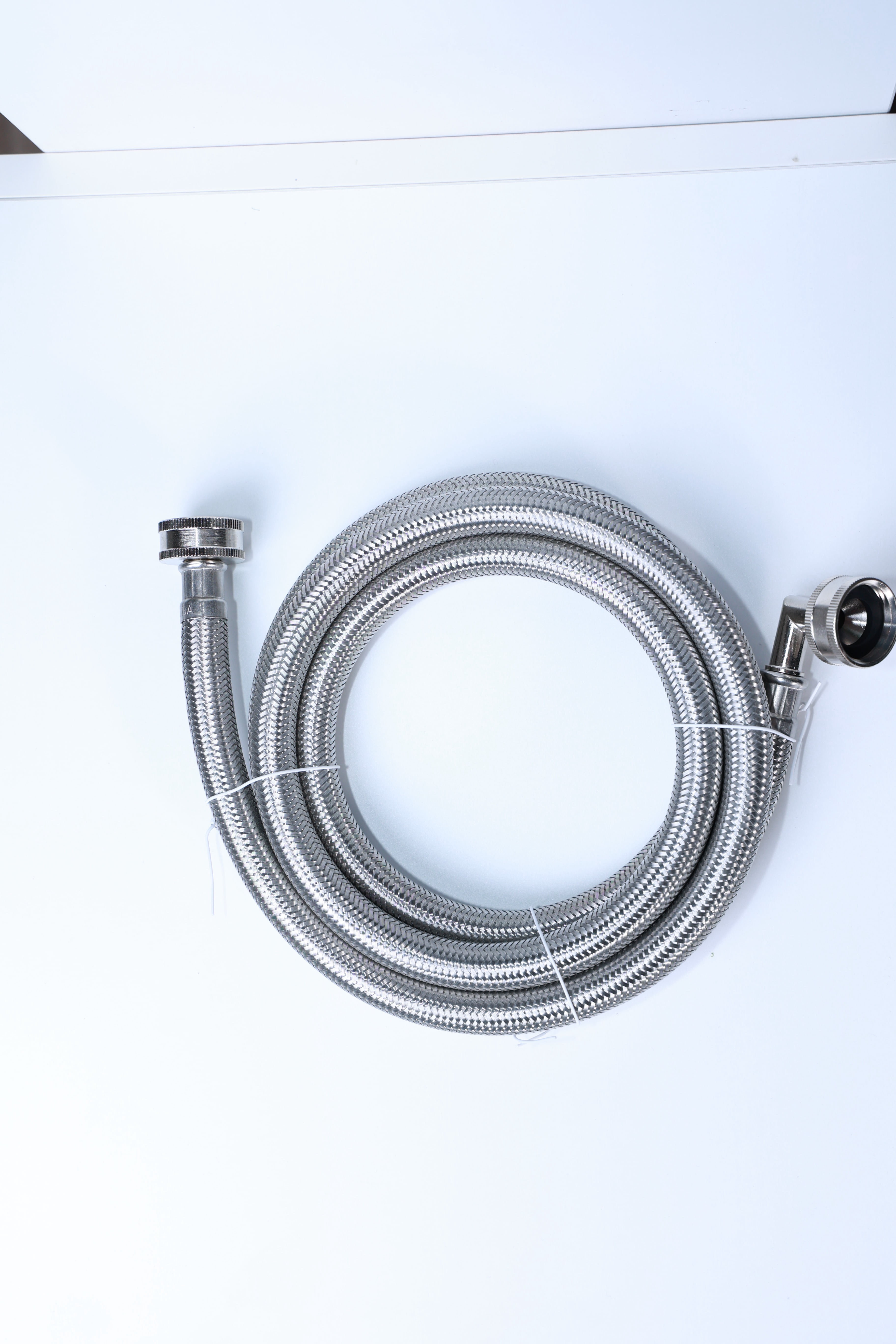 72" 304 Stainless Steel Wire Braided Flexible Hose, Dual-Layer PVC Inner Tube, 3/4" Brass Compression Fittings – Supply Line for Washing Machine