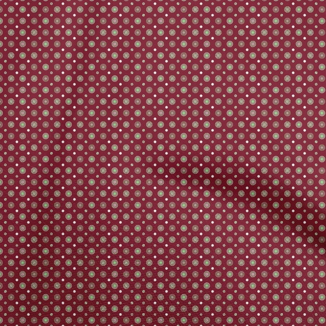 oneOone Polyester Spandex Maroon Fabric Geometric Craft Projects Decor Fabric Printed By The Yard 56 Inch Wide