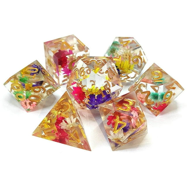 pitrice Lot de 7 dés en Polyéthylène pour Jeu de Rôle MTG RPG Jouet pour Enfants Couleurs