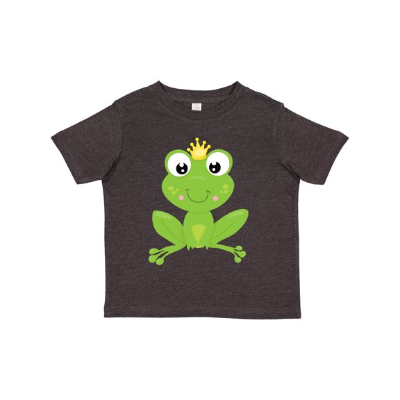Inktastic Cute Frog, Green Frog, Crown, Frog Prince Boys or Girls Toddler T-Shirt