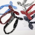 thumbnail image 4 of Paquete de 6 diademas con estampado de cachemira y nudo elástico con estampado retro para la cabeza, diadema con lazo para orejas de conejo para mujeres y niñas, 4 of 5