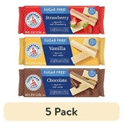 (5 pack) Voortman Sugar Free Wafers Variety Pack | Chocolate, Strawberry, Vanilla | 3 Pack