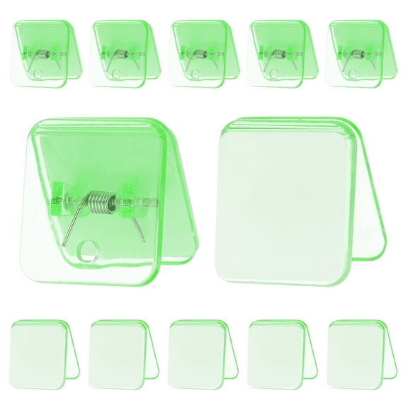 Uxcell 12 Pcs Plastic Self Adhesive Clips Sticky Clips Wall Clips Photo Clip, Green