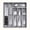 Gray, variant on Norcho Silverware Drawer Organizer Tray, Plastic Cutlery and Utensil Holder Divider for Spoons, Forks, Knives and Tableware, 5 Slots, 9.1 x 12.6 Inch, Black