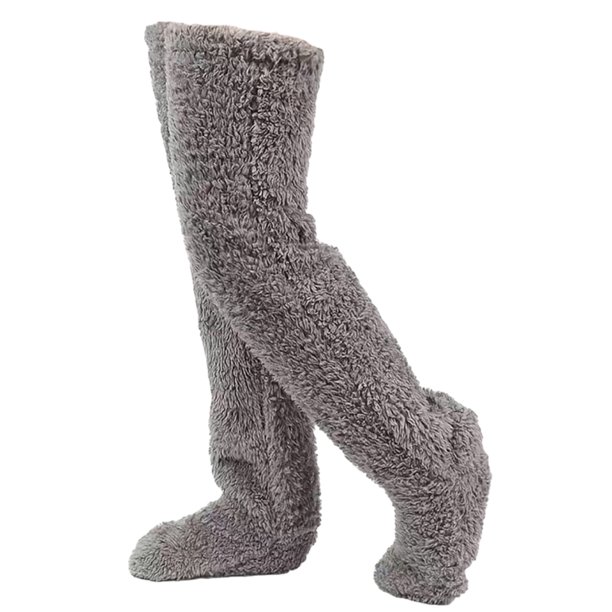 Calcetines Acogedores Invierno Calcetines Peludos Y Acogedores Calcetines Esponjosos para Mujer (gris)