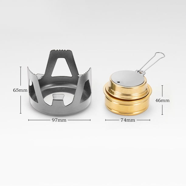 Estufa De Camping-Gas Estufa de alcohol Soporte de aleación de aluminio Estufa de combustible líquido para caminatas (gris marfil) Ndcxsfigh Para Estrenar