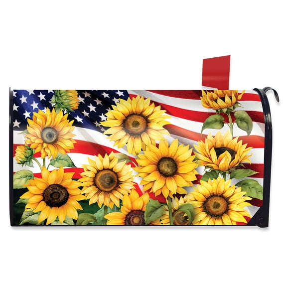 Briarwood Lane Summer Mailbox Cover  - Standard Size - American Sunflowers For Summer Mailbox Cover