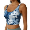 thumbnail image 2 of Fotbe Flower Pattern Womens' Sports Bra Longline Wirefree Padded with Medium Support Sports Moisture-Wicking Workou Vest,Tank Top-X-Large, 2 of 7