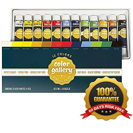 Ander Blake Acrylic Paint Set for Crafts, Painting on Canvas, Wood, Ceramics, Clay, Fabric, 12