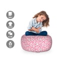 thumbnail image 2 of Abstract Storage Toy Bag Chair, Composition of Random and Bizarre Shapes in Pastel Shades, Stuffed Animal Organizer Washable Bag, Large Size, Cadet Blue Pink, by Ambesonne, 2 of 3
