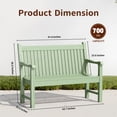 thumbnail image 3 of GONICHA Garden Bench for 2-Person,All-Weather Outdoor Bench for Patio, Park and Porch, Green, 3 of 9