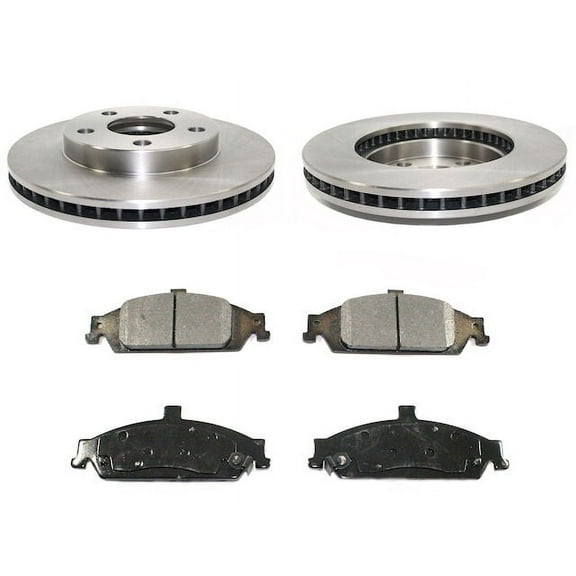 Front Ceramic Disc Brake Pad and Rotor Kit - Compatible with 1997 - 2003 Chevy Malibu 1998 1999 2000 2001 2002