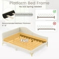 thumbnail image 6 of Costway Full Size Upholstered Daybed Rivet-Tufted Platform Bed with  Metal Legs Wood Slats, 6 of 10