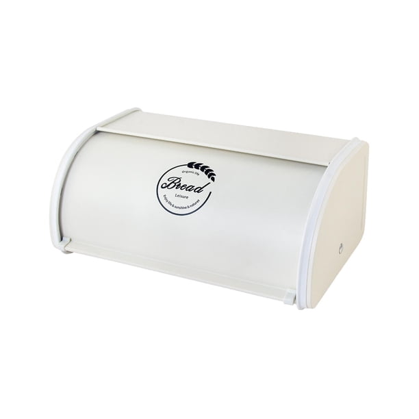 Caja de pan grande de metal con tapa enrollable, portátil, rústica, de gran capacidad L