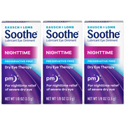 3 Pack - Bausch & Lomb Lubricant Eye Ointment Night Time Dry Eye Therapy 1/8oz Ea