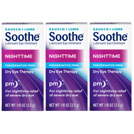 3 Pack - Bausch & Lomb Lubricant Eye Ointment Night Time Dry Eye Therapy 1/8oz Ea