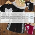 thumbnail image 3 of Karoyedx Girls' Pant Sets Teen Girl Clothes Bow Graphic Short Sleeve T-Shirt Top+Wide Leg Pants 2 Piece Outfit Set Blue Size,2-3 Years, 3 of 8
