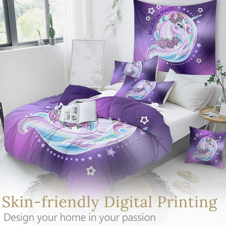 Lilac unicorn cheap bedding