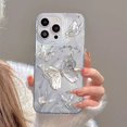 thumbnail image 3 of Funda de lujo para iPhone 14, 13, 15, 16 Pro Max, con mariposa plateada y láser, para iPhone 11, 12 Pro Max, XS, XR, 7, 8, 14, 15 Plus, 3 of 5