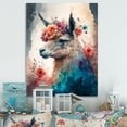 thumbnail image 2 of Designart Cute Llama Floral Art I Canvas Wall Art, 2 of 5