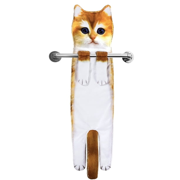 Toalla de mano AGRIMONY Cat Funny para baño y cocina - Cute D