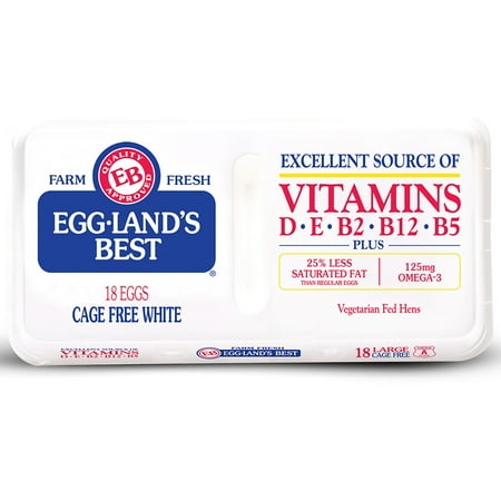 Eggland's Best Cage Free Large White Eggs, 18 Count