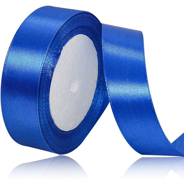 LAICAIW Solid Color Blue Satin Ribbon, 1 Inches x 25 Yards Royal Blue Fabric Satin Ribbon for Gift Wrapping, Crafts, Hair Bows Making, Wreath, Wedding Party Decoration and Other Sewing Projects
